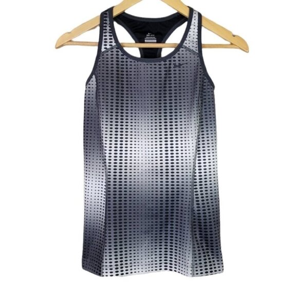 NIKE Dri-Fit Racerback Tank w/ Built-in Bra - Black/Gray (S) - Picture 1 of 13